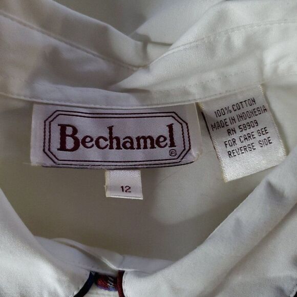 Vtg Bechamel Plaid Pleated Maxi Skirt Button Up Shirt Set Sz 12 Christmas Red - Picture 8 of 9